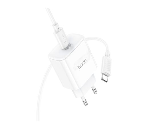 Зарядное устройство HOCO C76A Pro Majestic USB-C PD30W + cable USB-C to USB-C White (6942007616324), изображение 4 Зарядное устройство HOCO C76A Pro Majestic USB-C PD30W + cable USB-C to USB-C White (6942007616324), изображение 4