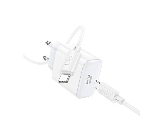 Зарядное устройство HOCO C76A Pro Majestic USB-C PD30W + cable USB-C to USB-C White (6942007616324), изображение 5 Зарядное устройство HOCO C76A Pro Majestic USB-C PD30W + cable USB-C to USB-C White (6942007616324), изображение 5