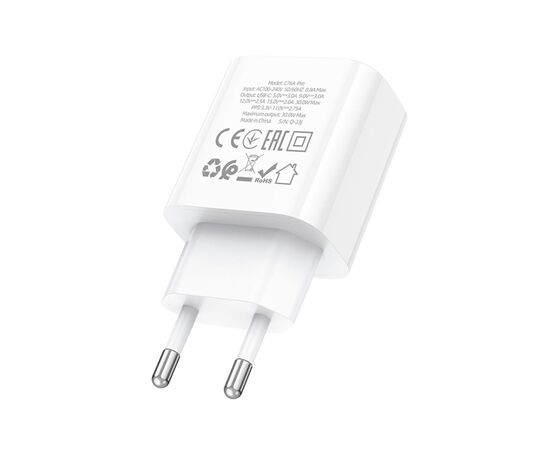 Зарядное устройство HOCO C76A Pro Majestic USB-C PD30W White (6942007616300), изображение 5 Зарядное устройство HOCO C76A Pro Majestic USB-C PD30W White (6942007616300), изображение 5