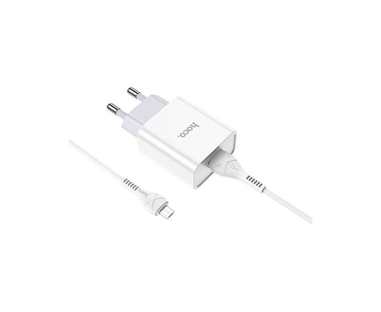 Зарядное устройство HOCO C81A Asombroso USB + cable Micro 5P 10.5W White (6931474727954), изображение 5 Зарядное устройство HOCO C81A Asombroso USB + cable Micro 5P 10.5W White (6931474727954), изображение 5