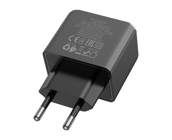 Зарядное устройство HOCO CS14A Ocean 1xUSB-C PD20W + 1xUSB QC3.0 Black (6942007603898), изображение 6 Зарядное устройство HOCO CS14A Ocean 1xUSB-C PD20W + 1xUSB QC3.0 Black (6942007603898), изображение 6