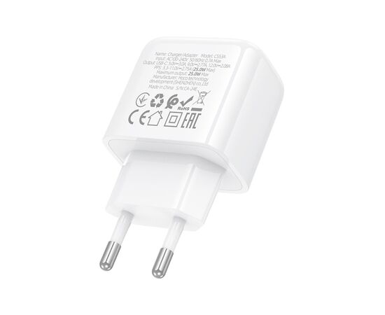 Зарядное устройство HOCO CS53A Surplus USB-C PD25W White (6942007631488), изображение 6 Зарядное устройство HOCO CS53A Surplus USB-C PD25W White (6942007631488), изображение 6