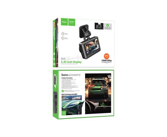 Видеорегистратор HOCO DV2 Driving recorder with display Black (6942007608176), изображение 6 Видеорегистратор HOCO DV2 Driving recorder with display Black (6942007608176), изображение 6