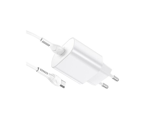 Зарядное устройство HOCO N22 Jetta USB-C PD25W + cable USB-C to USB-C White (6931474760081), изображение 5