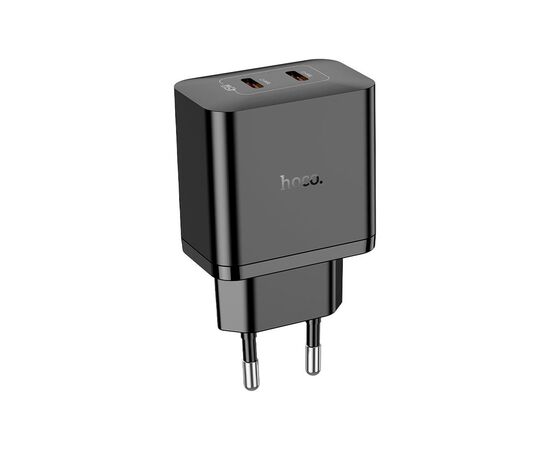 Зарядное устройство HOCO N35 Streamer 2xUSB-C PD45W GaN Black (6931474797193), изображение 3 Зарядное устройство HOCO N35 Streamer 2xUSB-C PD45W GaN Black (6931474797193), изображение 3
