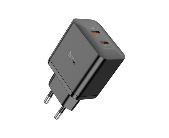 Зарядний пристрій HOCO N35 Streamer 2xUSB-C PD45W GaN Black (6931474797193)