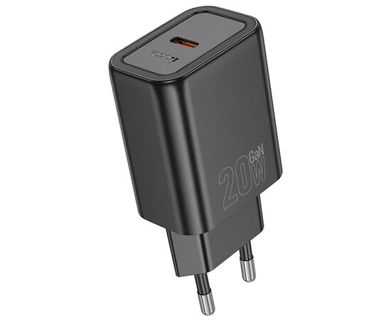 Зарядное устройство HOCO N60 Gentle USB-C PD20W Black (6942007644174), изображение 2 Зарядное устройство HOCO N60 Gentle USB-C PD20W Black (6942007644174), изображение 2