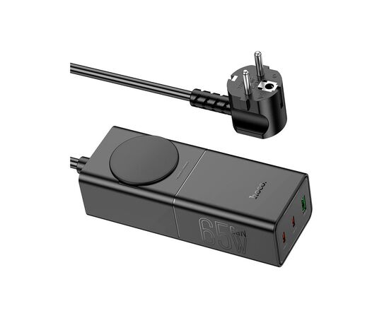 Зарядное устройство HOCO NS4 Sharp desktop socket 2xUSB-C + USB-A PD65W Black (6942007617352), изображение 2