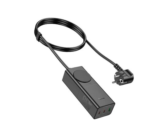 Зарядное устройство HOCO NS4 Sharp desktop socket 2xUSB-C + USB-A PD65W Black (6942007617352)