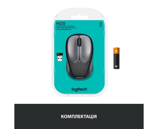 Мышка Logitech M235 Grey (910-002201), изображение 7 Мышка Logitech M235 Grey (910-002201), изображение 7
