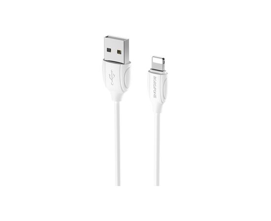 Дата кабель USB 2.0 AM to Lightning 1.0m 2.4A PVC BX19 white BOROFONE (6931474701763)