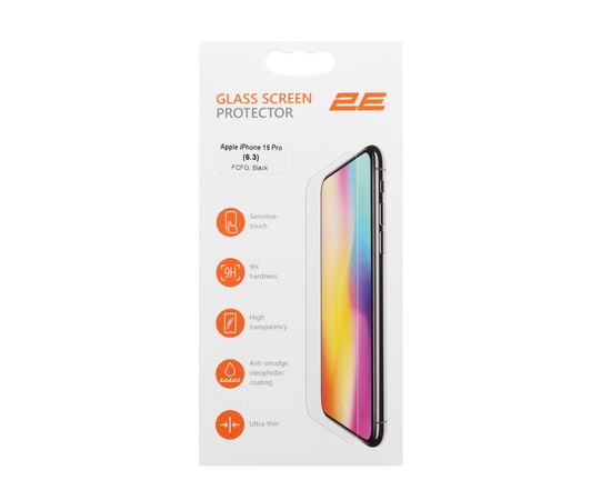 Стекло защитное 2E Apple iPhone 16 Pro(6.3) 2.5D FCFG black (2E-IP-16P-6.3-SMFCFG-BB), изображение 6 Стекло защитное 2E Apple iPhone 16 Pro(6.3) 2.5D FCFG black (2E-IP-16P-6.3-SMFCFG-BB), изображение 6