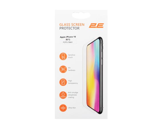 Стекло защитное 2E Apple iPhone 16 2.5D FCFG black (2E-IP-16.-6.1-SMFCFG-BB), изображение 6 Стекло защитное 2E Apple iPhone 16 2.5D FCFG black (2E-IP-16.-6.1-SMFCFG-BB), изображение 6