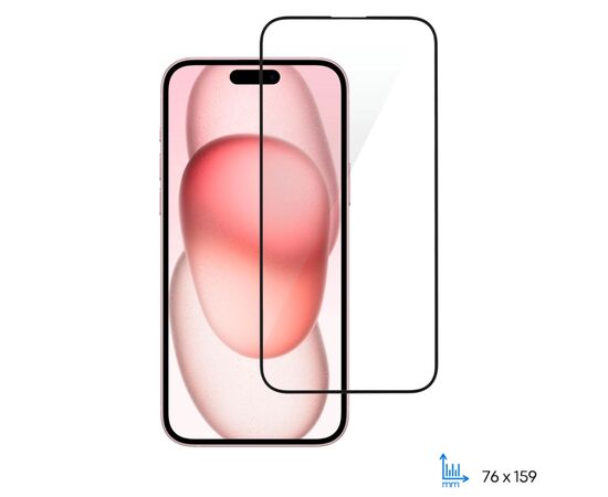 Стекло защитное 2E iPhone 15 Plus 2.5D FCFG black (2E-IP-15PL-6.7-SMFCFG-BB)