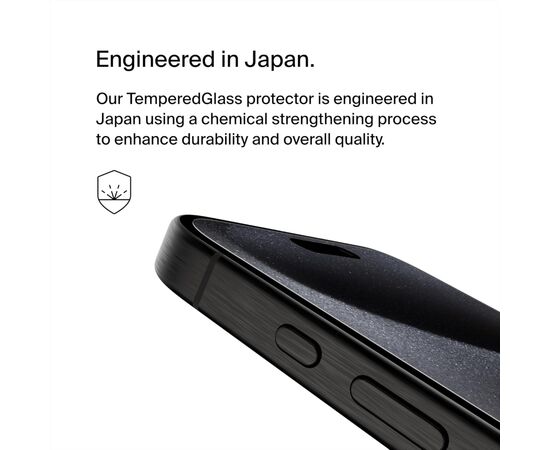 Стекло защитное Belkin iPhone 15 Pro Max TemperedGlass (OVA138ZZ), изображение 3 Стекло защитное Belkin iPhone 15 Pro Max TemperedGlass (OVA138ZZ), изображение 3