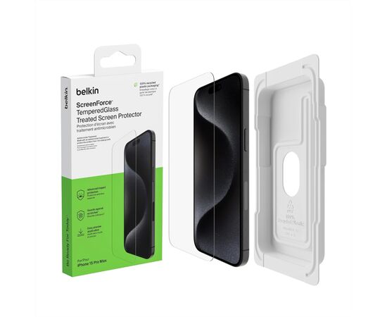 Стекло защитное Belkin iPhone 15 Pro Max TemperedGlass (OVA138ZZ), изображение 8 Стекло защитное Belkin iPhone 15 Pro Max TemperedGlass (OVA138ZZ), изображение 8