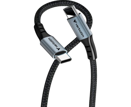 Дата кабель USB-C to USB-C 1.2m 100W black Verbatim (31846), зображення 2 Дата кабель USB-C to USB-C 1.2m 100W black Verbatim (31846), зображення 2