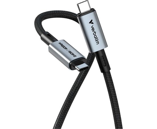 Дата кабель USB-C to USB-C 1.2m 240W black Verbatim (31847), зображення 2 Дата кабель USB-C to USB-C 1.2m 240W black Verbatim (31847), зображення 2