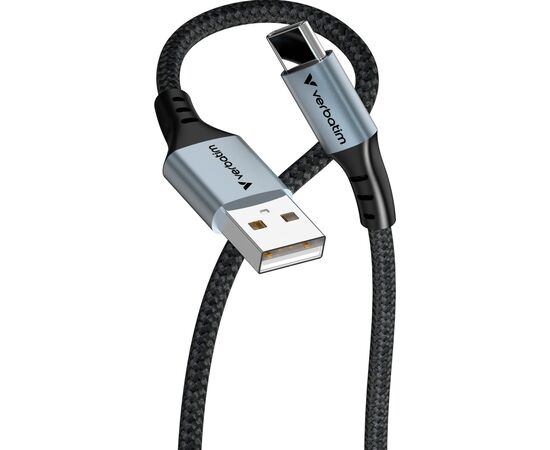 Дата кабель USB 2.0 AM to USB-C 1.2m black Verbatim (31843), зображення 2 Дата кабель USB 2.0 AM to USB-C 1.2m black Verbatim (31843), зображення 2