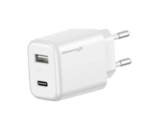 Зарядний пристрій Grand-X CH-890 Fast Charge 1xUSB-C PD20W + 1xUSB QC4.0 + AFC SCP FCP Black (CH-890)