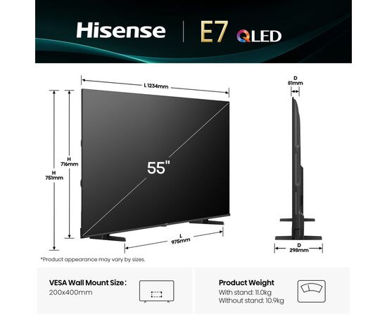 Телевизор Hisense 55E7Q, изображение 5 Телевизор Hisense 55E7Q, изображение 5