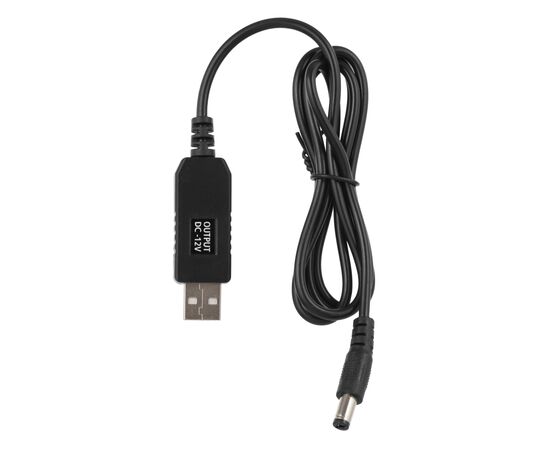 Кабель живлення Кабель USB-A > DC 5.5х2.5мм живлення 2Е 1м, 12В/1A, чорний 2E (2E-CCAD12-BK)