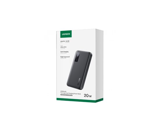Батарея универсальная Ugreen 10000mAh 20W PD, QC/3.0, USB-A, USB-C Black (PB311) (25742), изображение 3 Батарея универсальная Ugreen 10000mAh 20W PD, QC/3.0, USB-A, USB-C Black (PB311) (25742), изображение 3