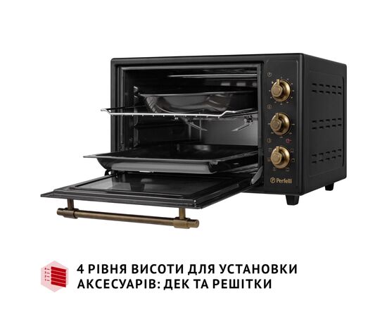 Электропечь Perfelli LAGGIO 37 BLACK RETRO, изображение 6 Электропечь Perfelli LAGGIO 37 BLACK RETRO, изображение 6