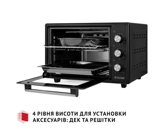 Электропечь Perfelli MIRAGE 37 BLACK, изображение 6 Электропечь Perfelli MIRAGE 37 BLACK, изображение 6
