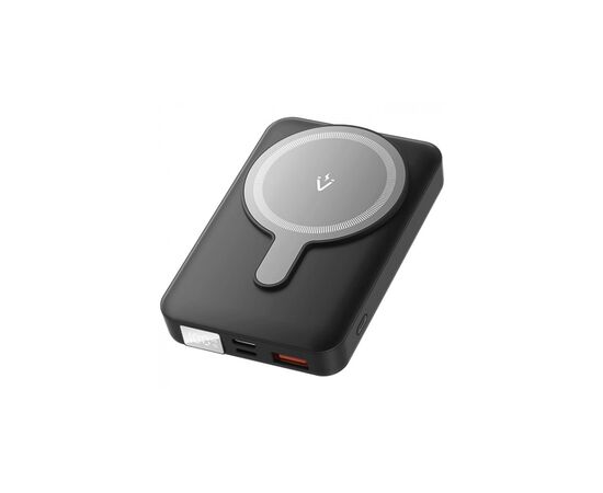 Батарея універсальна Vention Magnetic Wireless 10000mAh 22.5W 3A, PD, QC/3.0, USB-C, Lightning, LED Display, Black (FHTB0)