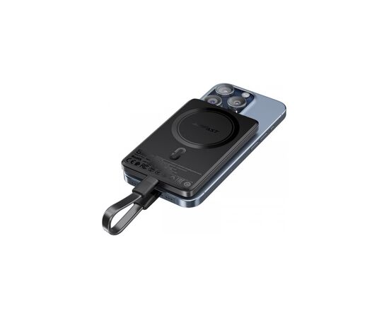 Батарея универсальная Acefast Magnetic Wireless 5000mAh 18W PD, QC/3.0, QI 7.5W, ультра тонкий, M8 Bllack (6974316283386), изображение 4 Батарея универсальная Acefast Magnetic Wireless 5000mAh 18W PD, QC/3.0, QI 7.5W, ультра тонкий, M8 Bllack (6974316283386), изображение 4