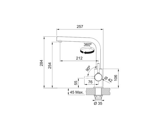 Смеситель Franke Lina L Shape (115.0728.480), изображение 2 Смеситель Franke Lina L Shape (115.0728.480), изображение 2