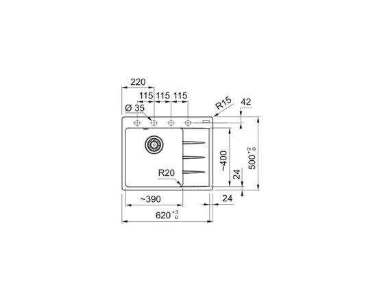 Мойка кухонная Franke Centro CNG 611-62 TL (114.0716.712), изображение 3 Мойка кухонная Franke Centro CNG 611-62 TL (114.0716.712), изображение 3