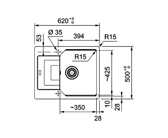 Мойка кухонная Franke Urban UBG 611-62 (114.0716.708), изображение 3 Мойка кухонная Franke Urban UBG 611-62 (114.0716.708), изображение 3