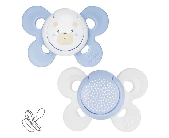 Пустышка Chicco Physio Comfort силіконова від 2 до 6 місяців 2шт. (блакитна) (74931.21.00)