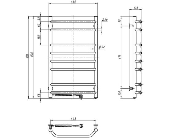 Полотенцесушитель Navin Блюз 480x800 (12-006130-4880), изображение 5 Полотенцесушитель Navin Блюз 480x800 (12-006130-4880), изображение 5