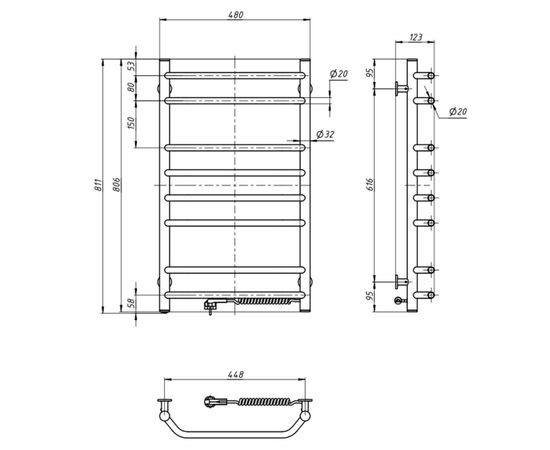 Полотенцесушитель Navin Блюз 480x800 (12-006030-4880), изображение 4