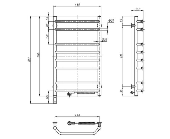 Полотенцесушитель Navin Блюз 480x800 (12-006033-4880), изображение 4