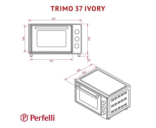 Электропечь Perfelli TRIMO 37 IVORY, изображение 12 Электропечь Perfelli TRIMO 37 IVORY, изображение 12