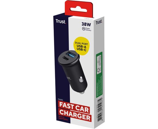 Зарядное устройство Trust USB-C PD25W + USB QC12W 37W Black (25197_TRUST), изображение 11 Зарядное устройство Trust USB-C PD25W + USB QC12W 37W Black (25197_TRUST), изображение 11