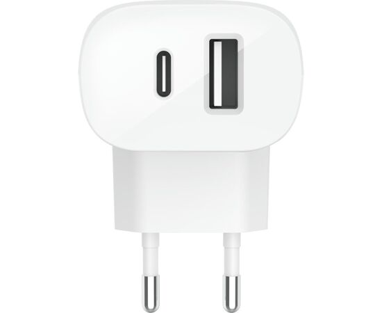 Зарядное устройство Belkin USB-C PD25W + USB QC12W 37W White (WCB007VFWH), изображение 5 Зарядное устройство Belkin USB-C PD25W + USB QC12W 37W White (WCB007VFWH), изображение 5