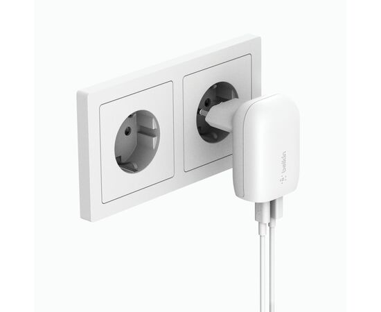 Зарядное устройство Belkin USB-C PD25W + USB QC12W 37W White (WCB007VFWH), изображение 6 Зарядное устройство Belkin USB-C PD25W + USB QC12W 37W White (WCB007VFWH), изображение 6