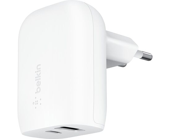 Зарядное устройство Belkin USB-C PD25W + USB QC12W 37W White (WCB007VFWH)