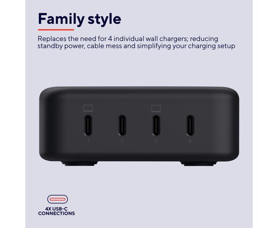 Зарядное устройство Trust Maxo 4xUSB-C PD240W GaN Black (25413_TRUST), изображение 9 Зарядное устройство Trust Maxo 4xUSB-C PD240W GaN Black (25413_TRUST), изображение 9