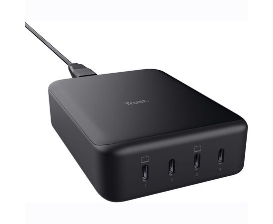 Зарядний пристрій Trust Maxo 4xUSB-C PD240W GaN Black (25413_TRUST)