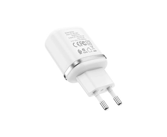 Зарядний пристрій BOROFONE BA36A High Speed USB QC3.0 + cable USB to USB-C 18W White (6931474715975), зображення 2 Зарядний пристрій BOROFONE BA36A High Speed USB QC3.0 + cable USB to USB-C 18W White (6931474715975), зображення 2