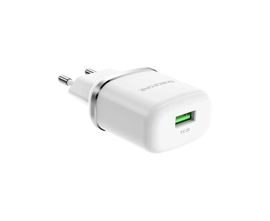 Зарядное устройство BOROFONE BA36A High Speed USB QC3.0 + cable USB to USB-C 18W White (6931474715975)
