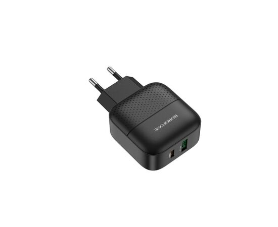 Зарядное устройство BOROFONE BA46A Premium 1xUSB-C PD + 1xUSB QC3.0 18W Black (6931474727336)
