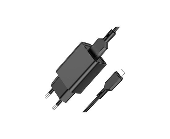 Зарядное устройство BOROFONE BA68A Glacier USB + cable USB to Lightning 10.5W Black (6974443385687)