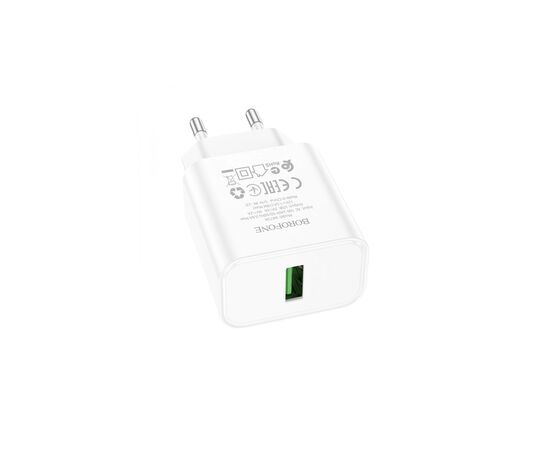 Зарядное устройство BOROFONE BA72A Spring USB QC3.0 White (6974443388558)